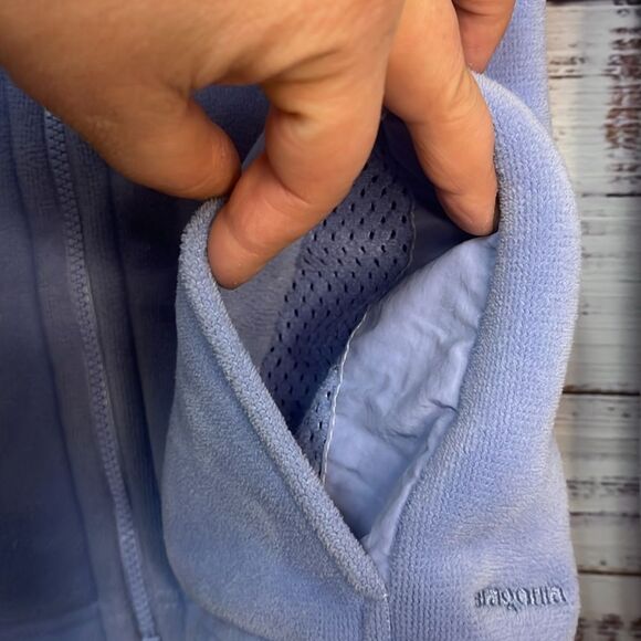 Patagonia Synchilla Fleece Full Zip Jacket Womens M Sherpa Mesh Pockets Blue - Picture 8 of 15
